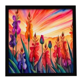 Gladiolus in Color Framed Metal Print Bathroom, Kitchen, Office, Home Decor Wall Art Ready to Hang, Square, 8X8