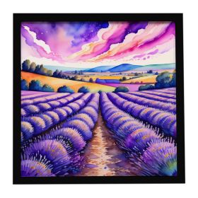 Colorful English Lavender Framed Metal Print Bathroom, Kitchen, Office, Home Decor Wall Art Ready to Hang, Square, 8X8
