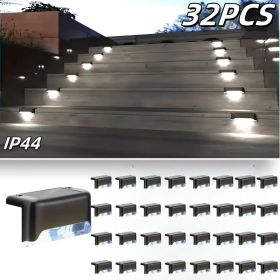 16/32PCS Solar Outdoor Light, Spring Camping Outdoor Light, Outdoor LED Step Light, Solar Charging, Suitable For Balconies, Terraces, Stairs, Fen (Option: 32PCSbaise1)