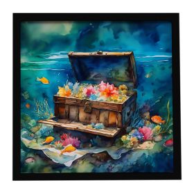 Treasure Chest Framed Metal Print Bathroom, Kitchen, Office, Home Decor Wall Art Ready to Hang, Square, 8X8 (Default: Default)