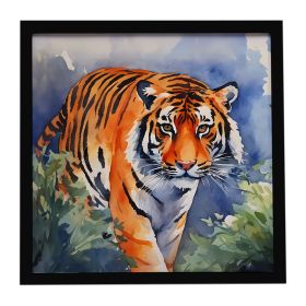 Bengal Tiger Framed Metal Print Bathroom, Kitchen, Office, Home Decor Wall Art Ready to Hang, Square, 8X8 (Default: Default)