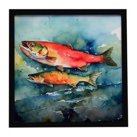Salmon Framed Metal Print Bathroom, Kitchen, Office, Home Decor Wall Art Ready to Hang, Square, 8X8 (Default: Default)